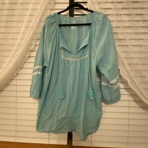 St. John's Bay 3x Mint white dots blouse